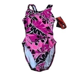 TYR Girl’s Maxfit Swimsuit- Pink Black - Size 32 (13/
